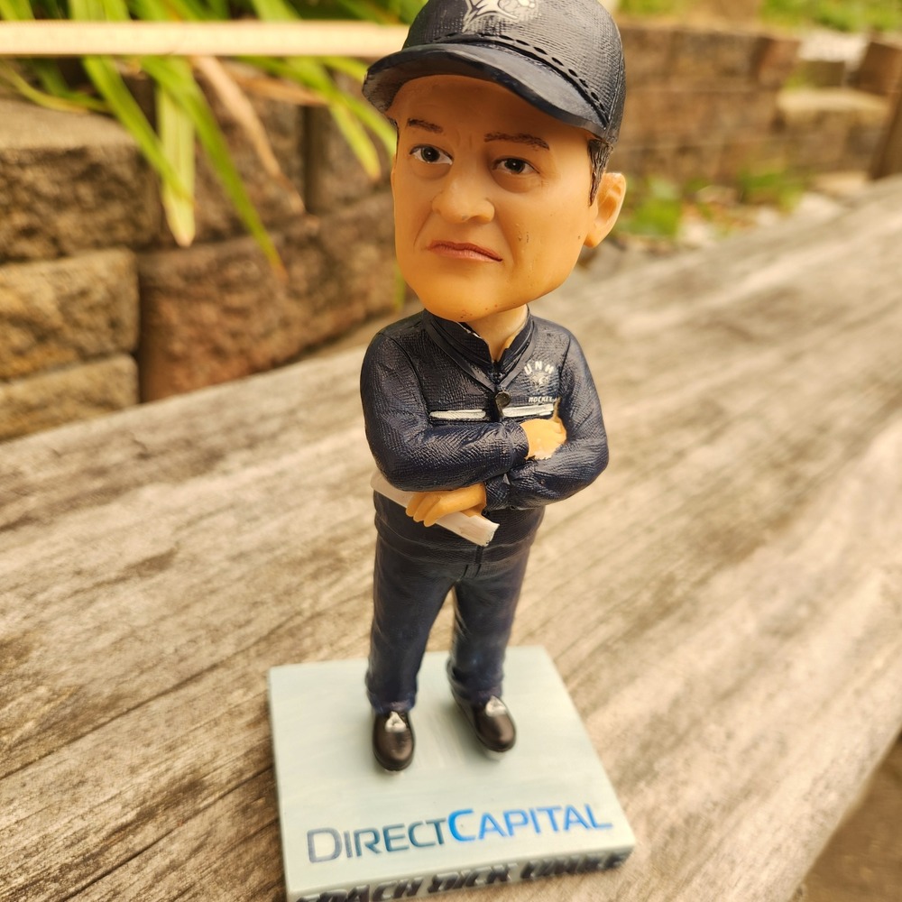 UNH Wildcats Hockey Coach Dick Umile Bobblehead Synergy Imports Navy Blue 7 inch